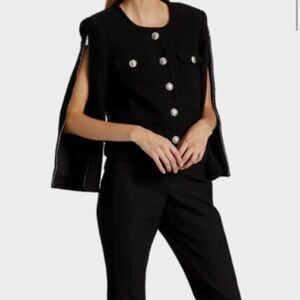 Derek Lam Textured Black Blazer with Silver Accents
